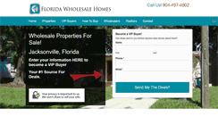 Desktop Screenshot of floridawholesalehomes.net